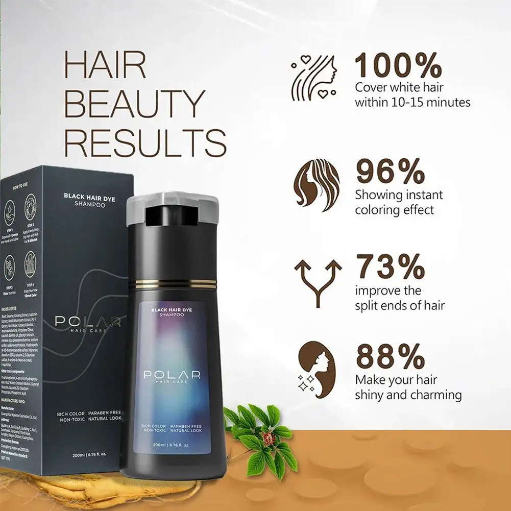 Hair Care Natural Ingredients - 200 ml Saç Boyası Şampuanı, Erkekler